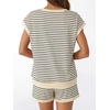 image:imageAUTOMET 2 Piece Summer Short Set Matching V Neck Cap Sleeve Lounge ClothingApricot Black