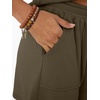 image:imageAUTOMET 2 Piece Summer Short Set Matching V Neck Cap Sleeve Lounge ClothingArmy Green