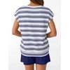 image:imageAUTOMET 2 Piece Summer Short Set Matching V Neck Cap Sleeve Lounge ClothingStriped Blue