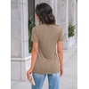 image:imageAUTOMET Short Sleeve Tops for Women Summer Dressy Casual Shirts 2026 BlouseKhaki