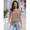 image:imageAUTOMET Short Sleeve Tops for Women Summer Dressy Casual Shirts 2026 BlouseKhaki