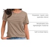 image:imageAUTOMET Short Sleeve Tops for Women Summer Dressy Casual Shirts 2026 BlouseKhaki