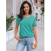 image:imageAUTOMET Short Sleeve Tops for Women Summer Dressy Casual Shirts 2026 BlouseTeal
