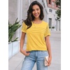 image:imageAUTOMET Short Sleeve Tops for Women Summer Dressy Casual Shirts 2026 BlouseYellow