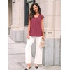 image:imageAUTOMET Women Lace Pleated Short Sleeve Shirts Summer Casual Dressy BlousesBerry