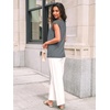 image:imageAUTOMET Women Lace Pleated Short Sleeve Shirts Summer Casual Dressy BlousesBlue Grey