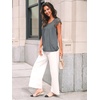 image:imageAUTOMET Women Lace Pleated Short Sleeve Shirts Summer Casual Dressy BlousesBlue Grey