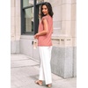 image:imageAUTOMET Women Lace Pleated Short Sleeve Shirts Summer Casual Dressy BlousesCoral