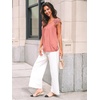 image:imageAUTOMET Women Lace Pleated Short Sleeve Shirts Summer Casual Dressy BlousesCoral