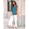 image:imageAUTOMET Women Lace Pleated Short Sleeve Shirts Summer Casual Dressy BlousesCyan