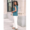 image:imageAUTOMET Women Lace Pleated Short Sleeve Shirts Summer Casual Dressy BlousesCyan