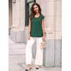 image:imageAUTOMET Women Lace Pleated Short Sleeve Shirts Summer Casual Dressy BlousesEmerald