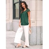 image:imageAUTOMET Women Lace Pleated Short Sleeve Shirts Summer Casual Dressy BlousesEmerald