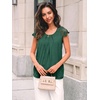 image:imageAUTOMET Women Lace Pleated Short Sleeve Shirts Summer Casual Dressy BlousesEmerald
