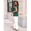 image:imageAUTOMET Women Lace Pleated Short Sleeve Shirts Summer Casual Dressy BlousesEmerald