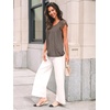 image:imageAUTOMET Women Lace Pleated Short Sleeve Shirts Summer Casual Dressy BlousesGrey Taupe