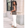 image:imageAUTOMET Women Lace Pleated Short Sleeve Shirts Summer Casual Dressy BlousesGrey Taupe