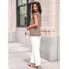 image:imageAUTOMET Women Lace Pleated Short Sleeve Shirts Summer Casual Dressy BlousesKhaki