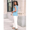 image:imageAUTOMET Women Lace Pleated Short Sleeve Shirts Summer Casual Dressy BlousesLight Blue