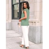 image:imageAUTOMET Women Lace Pleated Short Sleeve Shirts Summer Casual Dressy BlousesLight Green