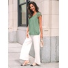 image:imageAUTOMET Women Lace Pleated Short Sleeve Shirts Summer Casual Dressy BlousesLight Green