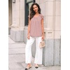 image:imageAUTOMET Women Lace Pleated Short Sleeve Shirts Summer Casual Dressy BlousesLight Pink