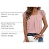 image:imageAUTOMET Women Lace Pleated Short Sleeve Shirts Summer Casual Dressy BlousesLight Pink