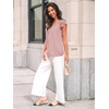 image:imageAUTOMET Women Lace Pleated Short Sleeve Shirts Summer Casual Dressy BlousesLight Pink