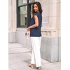 image:imageAUTOMET Women Lace Pleated Short Sleeve Shirts Summer Casual Dressy BlousesNavy