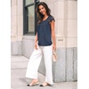 image:imageAUTOMET Women Lace Pleated Short Sleeve Shirts Summer Casual Dressy BlousesNavy
