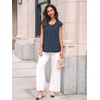 image:imageAUTOMET Women Lace Pleated Short Sleeve Shirts Summer Casual Dressy BlousesNavy