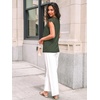 image:imageAUTOMET Women Lace Pleated Short Sleeve Shirts Summer Casual Dressy BlousesOlive