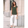 image:imageAUTOMET Women Lace Pleated Short Sleeve Shirts Summer Casual Dressy BlousesOlive