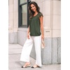 image:imageAUTOMET Women Lace Pleated Short Sleeve Shirts Summer Casual Dressy BlousesOlive
