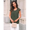 image:imageAUTOMET Women Lace Pleated Short Sleeve Shirts Summer Casual Dressy BlousesOlive