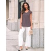 image:imageAUTOMET Women Lace Pleated Short Sleeve Shirts Summer Casual Dressy BlousesRose Taupe