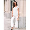 image:imageAUTOMET Women Lace Pleated Short Sleeve Shirts Summer Casual Dressy BlousesWhite