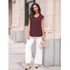 image:imageAUTOMET Women Lace Pleated Short Sleeve Shirts Summer Casual Dressy BlousesWine
