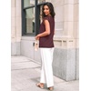image:imageAUTOMET Women Lace Pleated Short Sleeve Shirts Summer Casual Dressy BlousesWine
