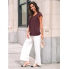 image:imageAUTOMET Women Lace Pleated Short Sleeve Shirts Summer Casual Dressy BlousesWine
