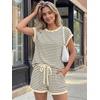 image:imageAUTOMET Womens 2 Piece Summer Matching Lounge Short Sets with PocketsApricot Black