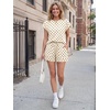 image:imageAUTOMET Womens 2 Piece Summer Matching Lounge Short Sets with PocketsApricot Dots