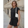 image:imageAUTOMET Womens 2 Piece Summer Matching Lounge Short Sets with PocketsBlack