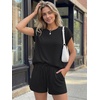 image:imageAUTOMET Womens 2 Piece Summer Matching Lounge Short Sets with PocketsBlack