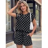 image:imageAUTOMET Womens 2 Piece Summer Matching Lounge Short Sets with PocketsBlack Polka Dot