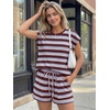 image:imageAUTOMET Womens 2 Piece Summer Matching Lounge Short Sets with PocketsBlue Brown Combo
