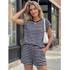 image:imageAUTOMET Womens 2 Piece Summer Matching Lounge Short Sets with PocketsBlue Combo
