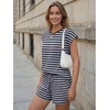 image:imageAUTOMET Womens 2 Piece Summer Matching Lounge Short Sets with PocketsBlue Combo