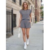 image:imageAUTOMET Womens 2 Piece Summer Matching Lounge Short Sets with PocketsBlue Combo