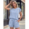 image:imageAUTOMET Womens 2 Piece Summer Matching Lounge Short Sets with PocketsBlue Polka Dots